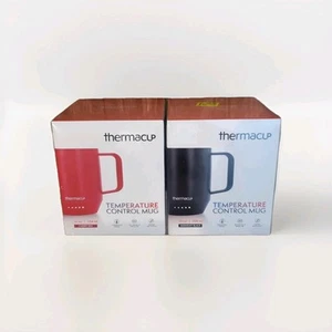 THERMACUP 2-Pack Self-Heating, Temperature Controlled Red & Black Coffee Mugs ๐ - Picture 1 of 24