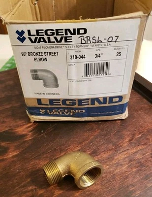 310-044 ~ Legend Valve ~ 90° Bronze Street Elbow ~ 3/4" ~ VOLUME PRICING