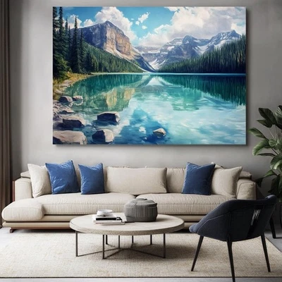 Blue and Green Landscape Painting - image 1 of 2