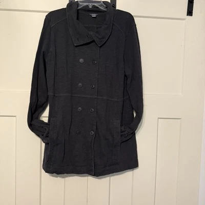 Eddie Bauer Mujer XL Sudadera Blazer Chaqueta Abotonada Gris Oscuro Algodón Foto 1 de 4