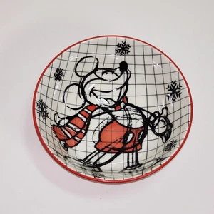 Disney Skizzenbuch Mickey Mouse Schale Porzellan rot weiß schwarz Weihnachten Winter  - Bild 1 von 4