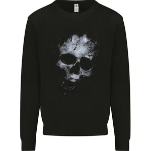 Freaky Skull Biker Gothic Kids Sweatshirt Jumper - Picture 1 of 3