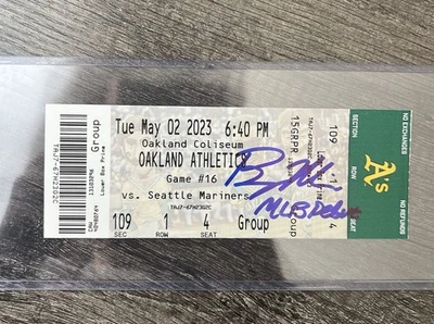 Bryce Miller SIGNED & INSCRIBED MLB Debut Ticket Mariners 5/2/23 Auto - Image 1 of 2