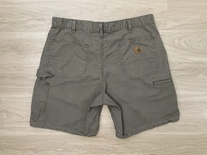 VTG Carhartt B144 LBR Carpenter Shorts Mens 36 Relaxed Fit Light Brown 8” Inseam - Picture 1 of 13