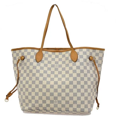 Bolso de Hombro LOUIS VUITTON Neverfull MM Cuero Azul Damier Blanco N41361 91DA204 Foto 1 de 4