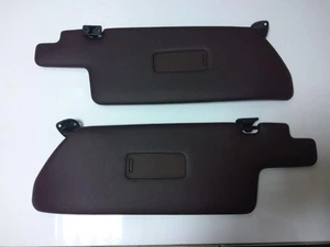 Porsche 944 Turbo Silver Rose Sun Visors Burgundy With Mirrors & Brackets Pair - Picture 1 of 6