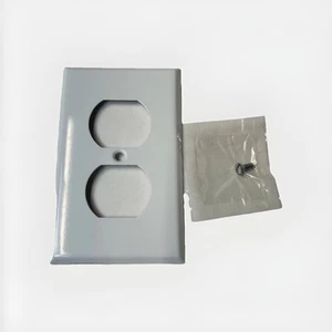 Mulberry weiß 1-Gang lackiertes Metall Duplex Buchse Wandplatte Steckdose Abdeckung - Bild 1 von 5
