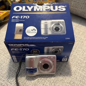 Olympus FE-170 Compact 6MP Digital Camera Works Tested Silver Tone - Picture 1 of 2