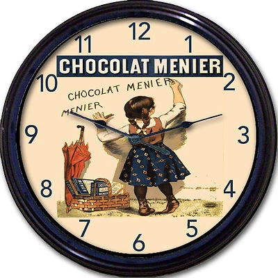 Chocolate Menier Poster Wall Clock Paris France Country French Kitchen New 10" - Image 1 of 2