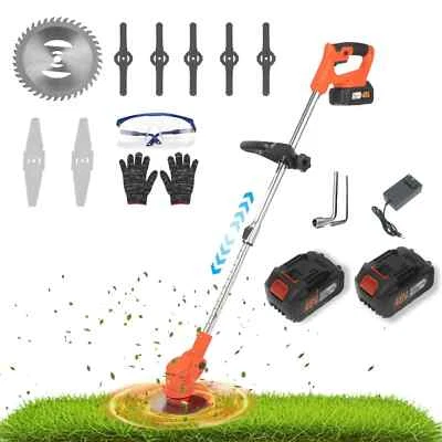Yuyongr Weed Wacker Cordless Weed Eater, 6000mAh Cordless String Trimmer with 3 - Image 1 of 4