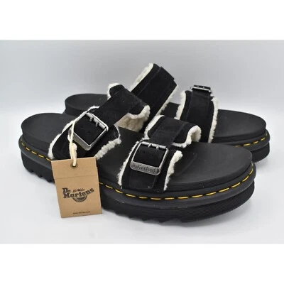 Dr Martens Mens Size 12 Myles Black Suede Buckle Slide Shoes Sandals - Image 1 of 4