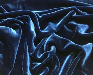 LAPIS BLUE Silk Velvet Fabric - Picture 1 of 2