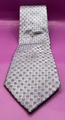 Corbata Alfani diseño cuadrado púrpura 100 % seda hecha a mano para hombre usada en excelente estado Foto 1 de 4
