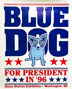 George Rodrigue's Blue Dog For President in '96, Union Station Exhibition Poster - Picture 1 of 1