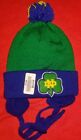 Notre Dame Fighting Irish, Ncaa Knit Beanie Hat Cap One Size Tassels, Green, New