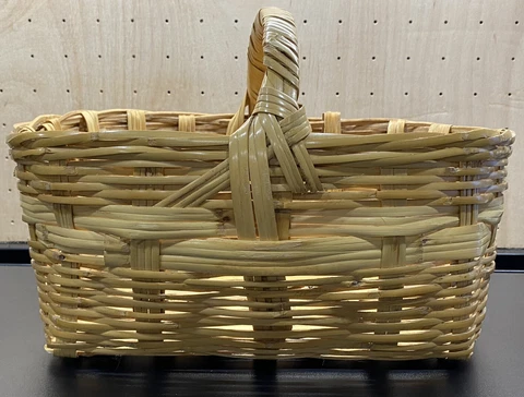 Vintage Rustic Country Farmhouse Small Rectangular Woven Wicker Basket Cover