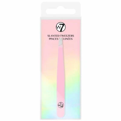 W7 COSMETICS W7 Slanted Tweezers - Hair Removal Remover Professional Eyebrow Brows Steel