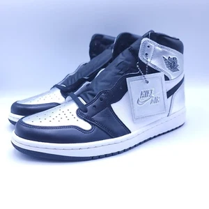 Nike Air Jordan 1 High Athletic Shoe Womens Size 10.5 CD0461-001 Silver Black - Picture 1 of 11