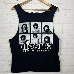 Camiseta sin mangas Jim Morrison vintage para mujer mediana negra banda sin mangas doble cara - Imagen 1 de 12