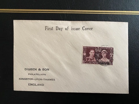 GB 1937 Coronation Cachet First Day Cover, Kingston Upon Thames CDS SG#461 Cover