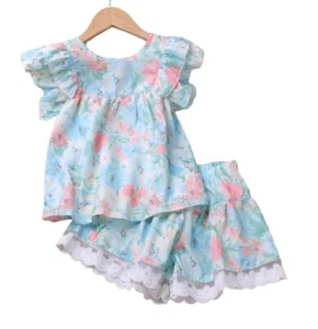 NWT, Shabby Chic Rose Short Set, girl, outfit, Spring/Summer, Easter, lace - Picture 1 of 3