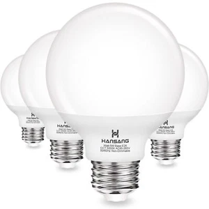 hansang G25 LED Globe Light Bulbs, 60W Equivalent, 5000K Daylight Bathroom, E... - Picture 1 of 8