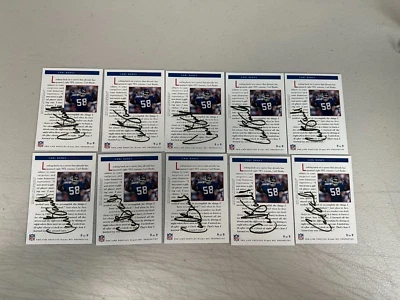 1992 Pro Line Portraits Certified Autograph Carl Banks Giants 10 Card Auto Lot - Image 1 of 2