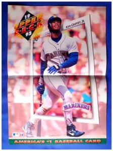 KEN GRIFFEY JR 1990'S UPPER DECK POSTER + 1998 POWER HITTERS WHEATIES BOX - Picture 1 of 7