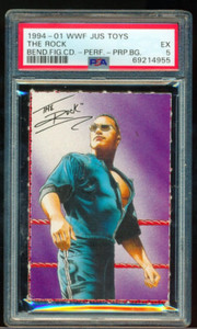 1999 1994-01 WWF Jus Toys Bend Ems Bendables purple THE ROCK PSA 5 (3 higher)