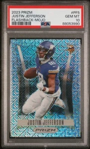 Justin Jefferson 2023 Prizm Flashback Mojo /25 Vikings #PF5 PSA 10 GEM MT - Picture 1 of 3