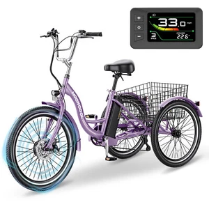MOONCOOL Electric Tricycle for Adults 24'' Electric Trike 350W 36V 40Miles Range - Picture 1 of 25