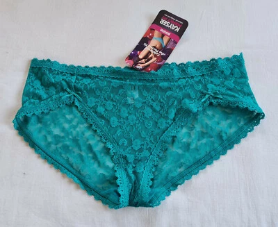Kayser Perfect Fit Ladies Lapis Green Lace Bikini Brief Size 14 New - image 1 of 3