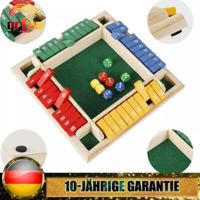 4-Spieler Shut The Box Würfelspiel Klappenspiel Brettspiel für Kinder Erwachsene - Bild 1 von 4