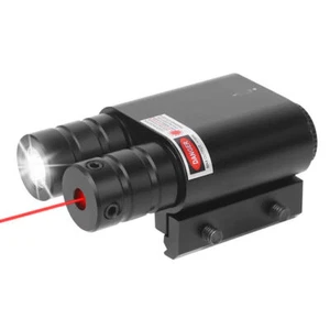 Taktische Rot Laser Dot Visier & Pistolenlicht LED Taschenlampe 20mm Schienenmontage - Bild 1 von 8
