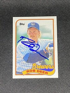 Rob Deer Milwaukee Brewers Signed Auto 1989 Topps Card #364 ~ COA