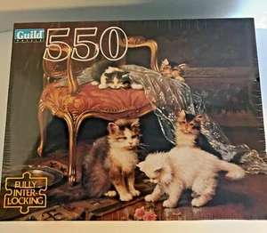 Guild Puzzles Bonus 2 Pack 550 Pieces Each Traditions Mischief Makers 1995 Vtg - Picture 1 of 11
