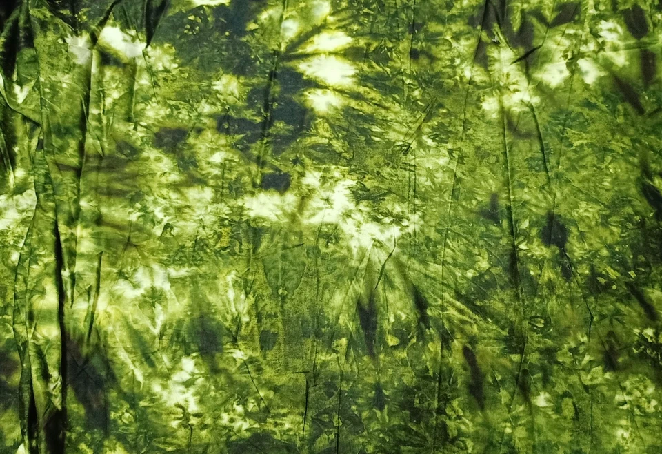 Indian Green Rayon Tie Dye Shibori Fabric Cotton Dress Making Fabric 5 Yard US - Image 1 of 4