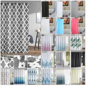 Printed Shower Curtain Waterproof Polyester Fabric Bathroom Shower Curtain 180cm - Picture 1 of 233