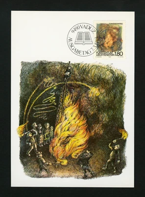 列支敦士登 1983 年 FDC 明信片 sc 758 邮票 四旬期第一个星期日 — 第 1/2 张图片