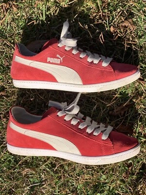 PUMA Women 6 Red / White Suede Sneaker Classic Streetwear Great Condition Cool - Image 1 of 4