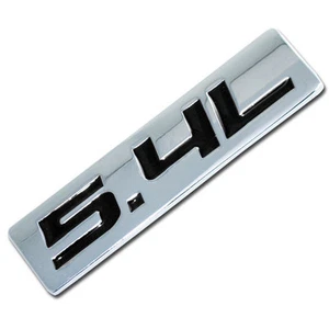 CHROME/BLACK METAL 5.4L ENGINE RACE MOTOR SWAP BADGE FOR TRUNK HOOD DOOR - Afbeelding 1 van 1