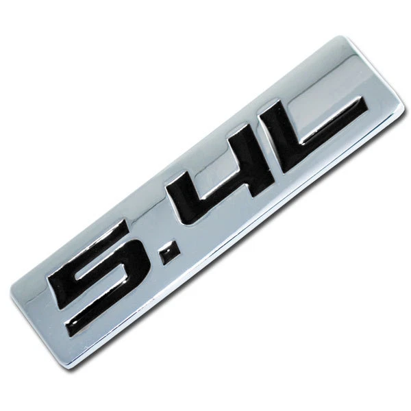 INSIGNIA DE INTERCAMBIO DE MOTOR DE CARRERA DE 5,4 L CROMO/METAL NEGRO PARA PUERTA DEL CAPÓ DEL MALETERO Foto 1 de 1