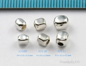 STERLINGSILBER SCHLICHT POLYGONAL SPACER PERLE ~~ viele Größen ~ 3,9 mm / 4 mm / 5,1 mm - Bild 1 von 4