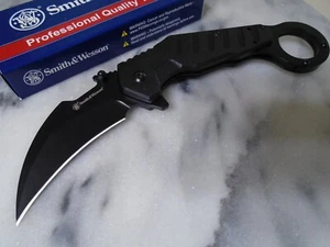Smith & Wesson M&P Extreme Ops Assisted Open Karambit Pocket Knife 8Cr13MoV G10 - Picture 1 of 6