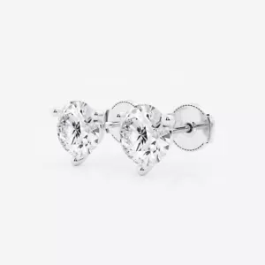 Orecchini a perno con diamanti coltivati in laboratorio certificati IGI 5,00 ct in oro bianco 14 kt - Foto 1 di 4