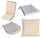 Outdoor Yellow Abstract Chair Pad or Cushion Cover Water Resistant Garden Dining