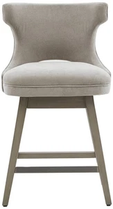 Janet 25 3/4" Light Gray Fabric Swivel Counter Stool - Picture 1 of 1