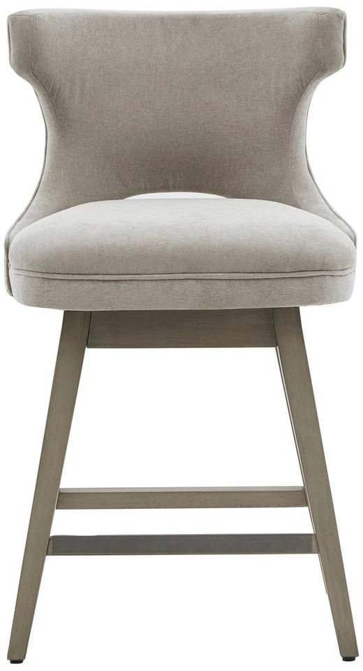 Janet 25 3/4" Light Gray Fabric Swivel Counter Stool - Image 1 of 1