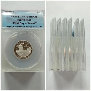 2009-S Proof Quarter Set ANACS PR 70 DCAM Territories 6 Coins First Day of Issue - Picture 1 of 3
