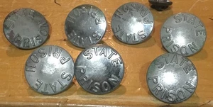 7 State Prison Uniform Coat Button Vintage Antique - Picture 1 of 2